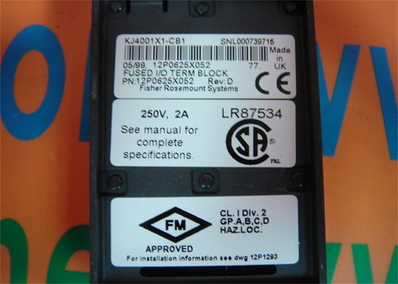Emerson DeltaV KJ4001X1-CB1 12P0625X052 퓨즈 I/O 터미널 블록