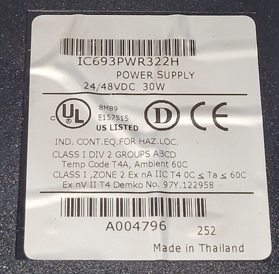 GE FANUC 입력 모듈 전원 공급 장치 12 VDC 고용량 30 와트 IC693PWR332