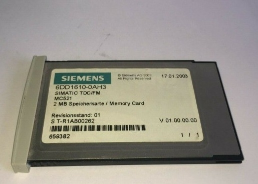 SIEMENS 6DD1610-0AH3 메모리 카드 2MB Mc521 Df Cs Fa PLC 지원 제품 IPC