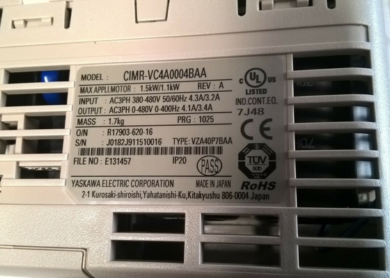 야스카와 CIMR-VC4A0004BAA 인버터 드라이브 입력 4.3/3.2AMP 380-480V 50/60HZ