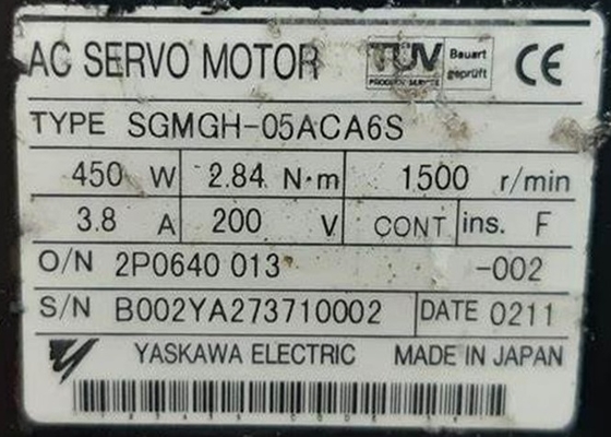 야스카와 SGMGH-05ACA6S 0.45kw AC 세르보 모터 신규 원본