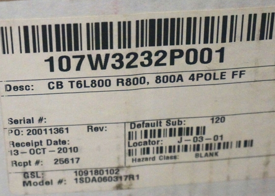 ABB 1SDA060317R1 800 1000V AC-DC 고정 4극 (전면 단자) 릴리스