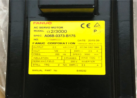 A06B-0373-B175 산업용 서보 모터 Fanuc Alpha 2/3000 3000rpm 200-230V